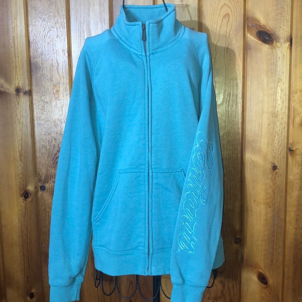 Carhartt blue zip up sweatshirt classic size medium turquoise blue western​​